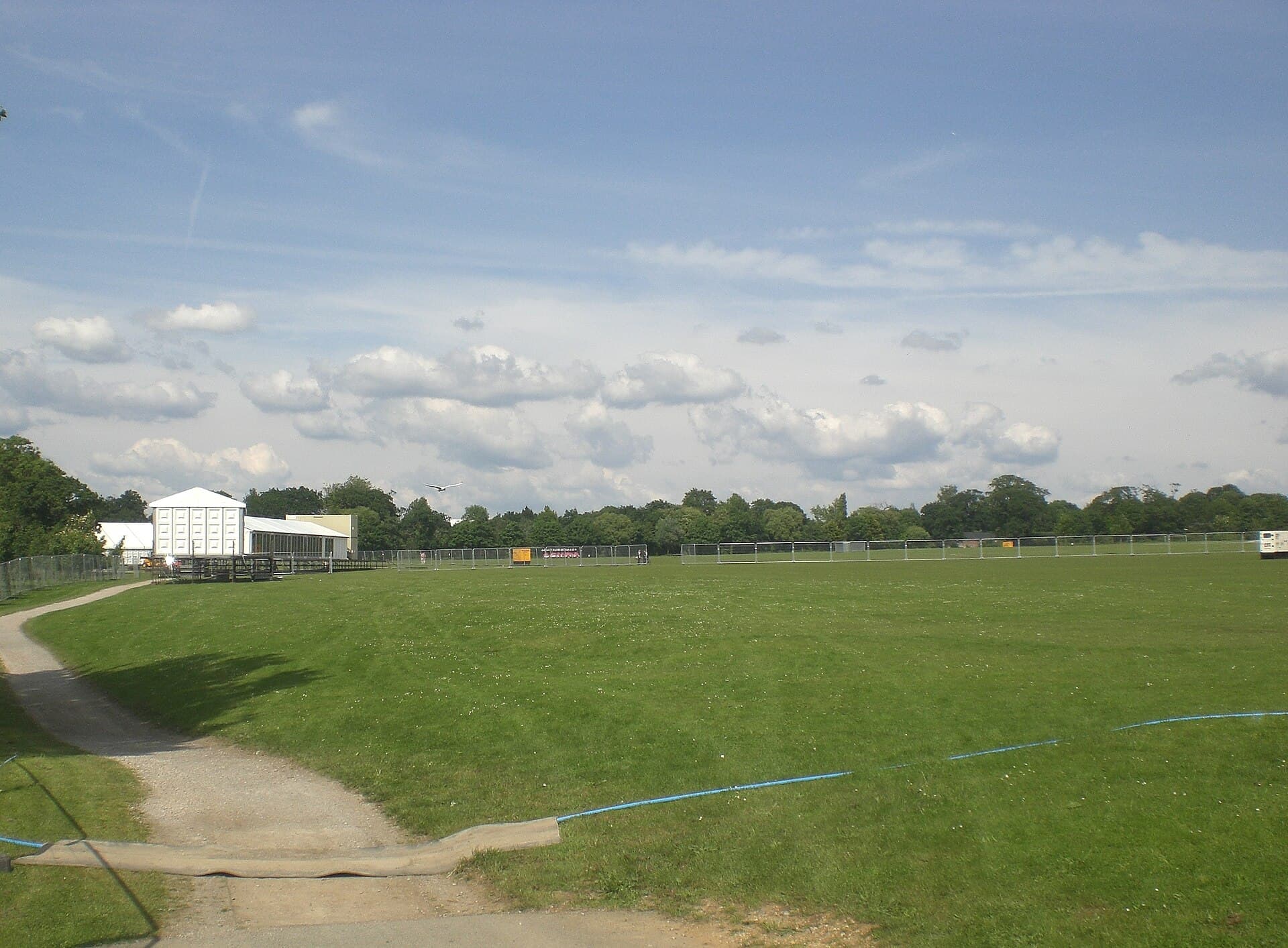 Seaclose Park field before the Isle of Wight Festival site is fully built